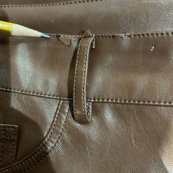 Shinestar Vegan Leather brown pants size Large - Picture 7 of 9